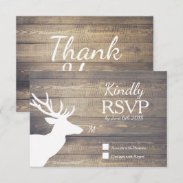 Rustikale Weißwild-Hirschholzplanks | HochzeitsrSV RSVP Karte