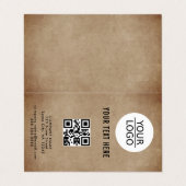 Rustikale Werbeaktion für benutzerdefinierte Textf Visitenkarten (Außenseite Aufgefaltet)