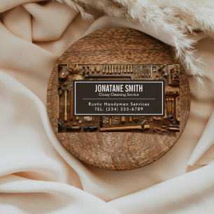 Rustikale Werkzeuge Carpenter Handyman Woodworker Magnetische Visitenkarte