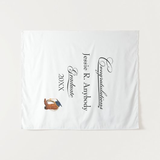 Rustikale Western-Abschlussfeier Wandteppich (Vorderseite (Horizontal))