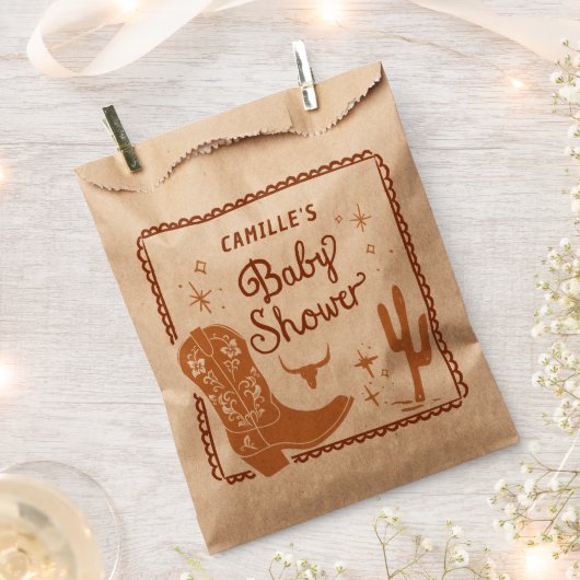 Rustikale Western Babydusche Geschenktütchen (Ausgeschnitten)