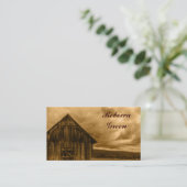 rustikale Western Bauernhof alte Scheune Hochzeit Visitenkarte (Stehend Vorderseite)