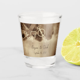 Rustikale Western Brown Horse Wedding Schnapsglas