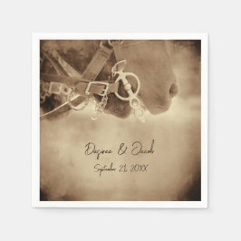 Rustikale Western Brown Horse Wedding Serviette