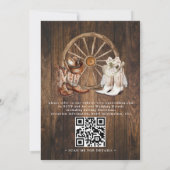 Rustikale Western-Country-Barn-QR-Code-Hochzeit Einladung (Rückseite)