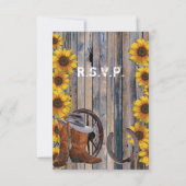 Rustikale Western Cowboy Country Hochzeit R.S.V.P RSVP Karte (Rückseite)