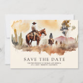 Rustikale Western-Cowboy-Foto-Collage-Hochzeit Save The Date (Vorderseite)