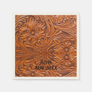 Rustikale Western Cowboy-Gastgeschenk Hochzeit Serviette