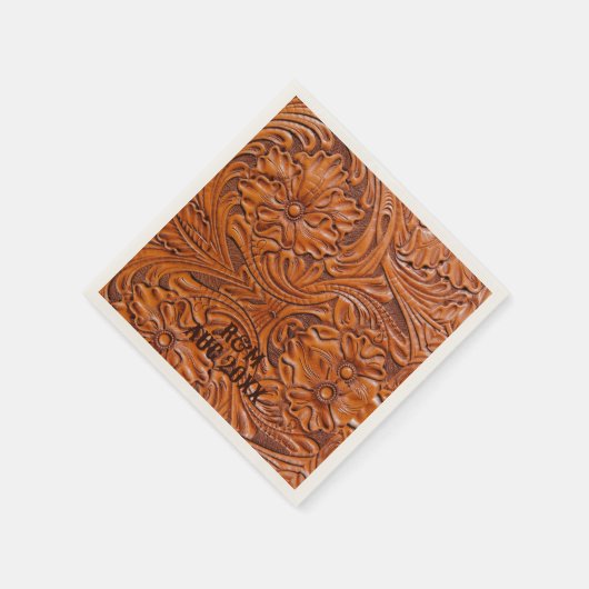 Rustikale Western Cowboy-Gastgeschenk Hochzeit Serviette (Ecke)