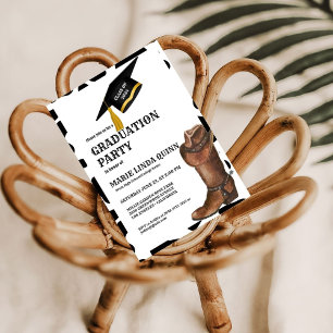 Rustikale Western Cowboy Graduierungsparty Einladung