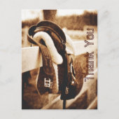 Rustikale Western Cowboy-Hochzeit danke Postkarte (Vorderseite)