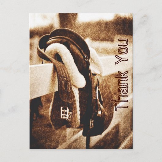 Rustikale Western Cowboy-Hochzeit danke Postkarte (Vorderseite)