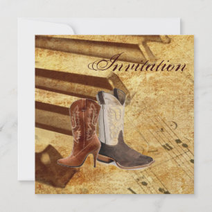 Rustikale Western-Cowboy-Hochzeit Einladung