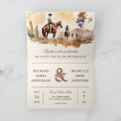 Rustikale Western-Cowboy-Hochzeit in einem QR-Code Einladung (Innenseite)