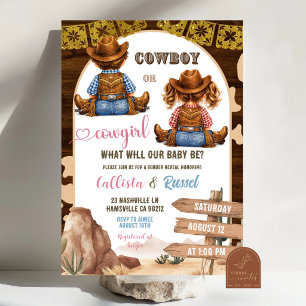 Rustikale Western-Cowboy- oder Cowgirl-Geschlechte Einladung