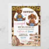 Rustikale Western-Cowboy- oder Cowgirl-Geschlechte Einladung (Vorderseite)