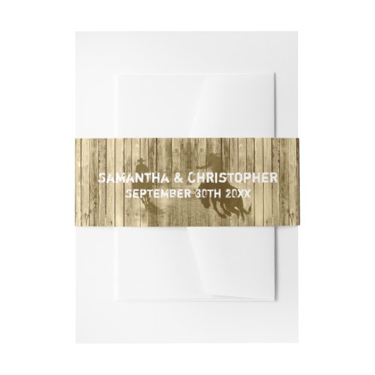 Rustikale Western-Cowboy-Wildwest-Hochzeit Einladungsbanderole (Vorderseite Beispiel)