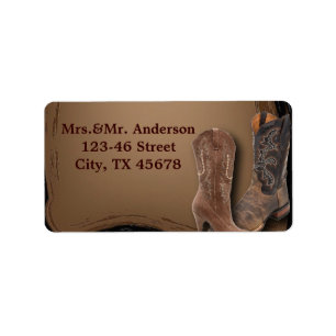 Rustikale Western Cowboyhochzeit Adressaufkleber
