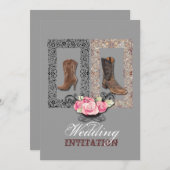 Rustikale Western Cowboyhochzeit Einladung (Vorne/Hinten)