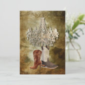 Rustikale Western Cowboyhochzeit Einladung (Stehend Vorderseite)