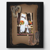 Rustikale Western Cowboyhochzeit Fotoplatte (Vorderseite)