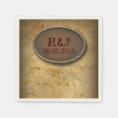 Rustikale Western Cowboyhütte Hochzeit Serviette (Vorderseite)