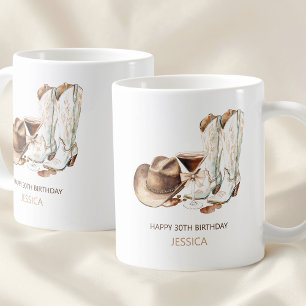 Rustikale Western-Cowgirl-Stiefel Alles Gute zum 3 Kaffeetasse