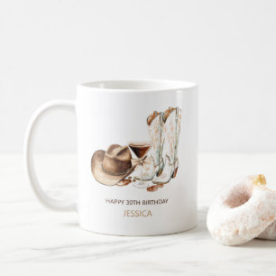Rustikale Western-Cowgirl-Stiefel Alles Gute zum 3 Kaffeetasse