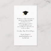 Rustikale Western Graduierungsparty Teilnahme Kart Visitenkarte (Rückseite)