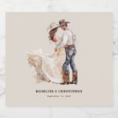 Rustikale Western-Hochzeit Bierflaschenetikett (Einzelnes Label)