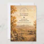 Rustikale Western-Hochzeit im Herbst Einladung (Vorderseite)