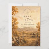 Rustikale Western-Hochzeit im Herbst Save The Date (Vorderseite)