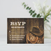 Rustikale Western-Hochzeit RSVP Karte (Stehend Vorderseite)