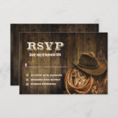 Rustikale Western-Hochzeit RSVP Karte (Vorne/Hinten)