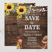 Rustikale Western-Hochzeit - Save the Date Einladung (Vorne/Hinten)