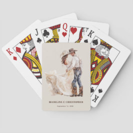 Rustikale Western-Hochzeit Spielkarten
