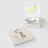 Rustikale Western-Hochzeit Steinuntersetzer (Seitenansicht)