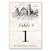 Rustikale Western-Hochzeit Tischnummer (Vorderseite)
