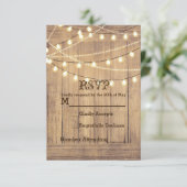 Rustikale Western Holz- und Lichtkarte RSVP (Stehend Vorderseite)