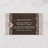 Rustikale Western-Holzfaser & Burlap-Visitenkarte Visitenkarte (Rückseite)