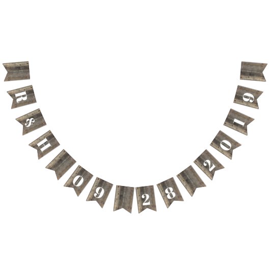 Rustikale Western Holzkornstall Hochzeit Wimpelkette (Alle)