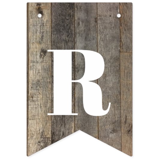 Rustikale Western Holzkornstall Hochzeit Wimpelkette (Zweite Fahne)