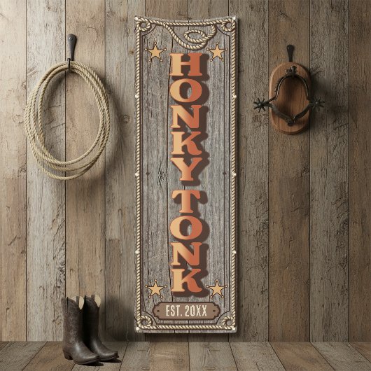 Rustikale Western HONKY TONK Vert ID1318 Banner
