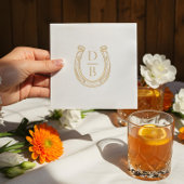 Rustikale Western-Hufeisen-Monogramm-Hochzeit Servietten Mit Folie