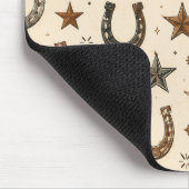 Rustikale Western Hufeisen & Sterne Cowboy Ranch P Mousepad (Ecke)