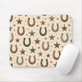 Rustikale Western Hufeisen & Sterne Cowboy Ranch P Mousepad (Mit Mouse)
