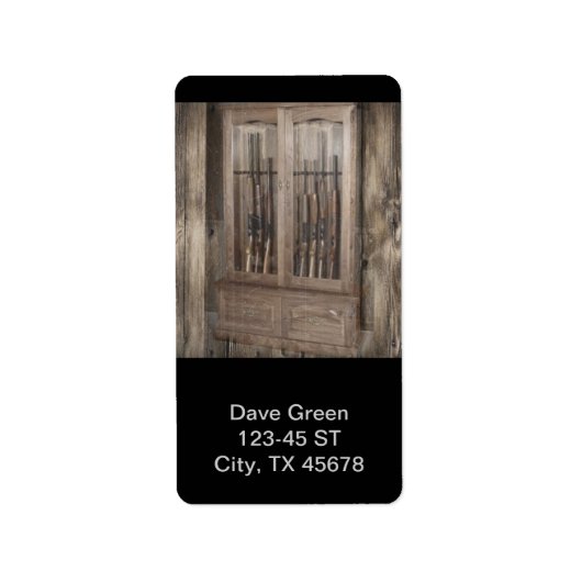 Rustikale Western Land Feuerwaffenwaffe Handfeuerw Adressaufkleber (Vorne)