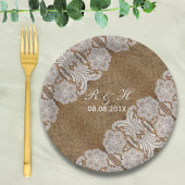 rustikale Western Land Hochzeit und Spitze Pappteller