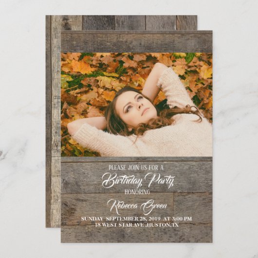 rustikale Western Land Stallholz Geburtstagsparty Einladung (Vorne/Hinten)