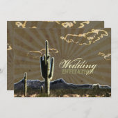 Rustikale Western Landkaktus Hochzeit Einladung (Vorne/Hinten)